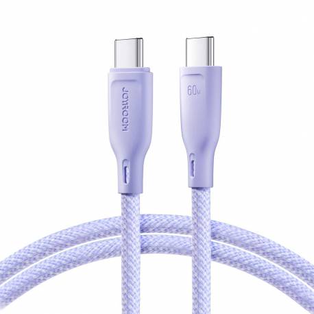 Kabel Joyroom Multi-Color Series Sa34-Cc3 Usb-C / Usb-C 60W Szybki Transfer 1M - Fioletowy