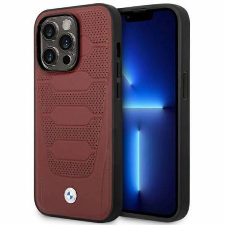 Etui BMW BMHMP14X22RPSR iPhone 14 Pro Max 6,7" burgundowy/burgundy Leather Seats Pattern MagSafe