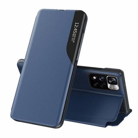 Eco Leather View Case elegancki futerał etui z klapką i funkcją podstawki Xiaomi Poco X4 NFC 5G niebieski
