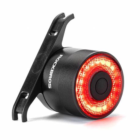 Lampa Rowerowa Rockbros Q3 Tylna Z Inteligentnym Systemem Stop - Czarna