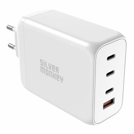 Ładowarka Gan Silver Monkey Sma154 200W 3Xusb-C Pd Usb-A Qc 3.0 - Biała