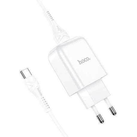 Hoco Ładowarka Sieciowa Usb + Kabel Typ C 2.1A N2 Vigour Biała