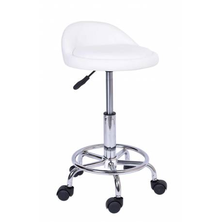 Taboret Kosmetyczny Fryzjerski Lomo - Biały