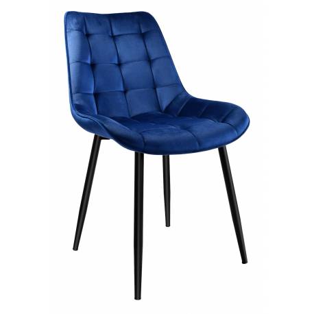 Krzesło Welurowe Norman Velvet Granatowe