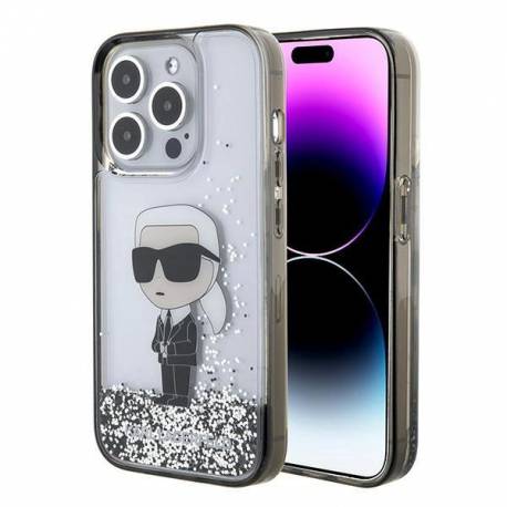 Etui Karl Lagerfeld Liquid Glitter Ikonik Do Iphone 15 Pro - Przezroczyste