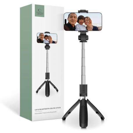 Selfie Stick Tech-Protect L01S Bluetooth Z Tripodem Do 70Cm - Czarny