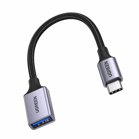 Ugreen Kabel Adapter Przejściówka Otg Usb-C (Męski) - Usb-A (Żeński) 5Gb/s 0.15M Czarny (Us378)