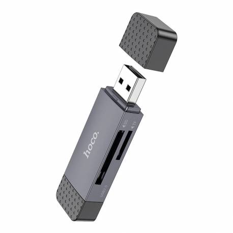 Hoco Czytnik Kart Pamięci 2W1 Usb A + Typ C 3.0 Hb45 Szary
