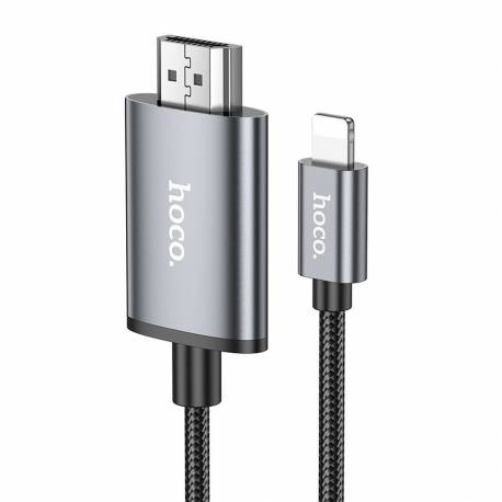 Hoco Kabel Lightning Do Hdmi 1080P Ua27 2 M Stalowy Szary
