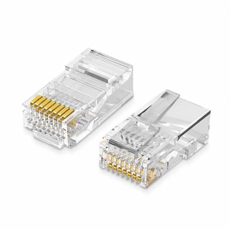 Ugreen 100X Wtyk Końcówka Rj45 8P8C (Utp Cat. 5 / Cat. 5E) Przezroczysty (Nw110)