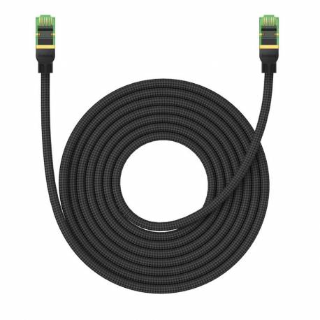 Baseus Szybki Kabel Sieciowy Rj45 Cat. 8 40Gbps 8M Pleciony Czarny