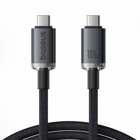 Kabel Baseus Crystal Shine Cb000089 Usb-C / Usb-C Usb3.2 100W 20Gbps 1.5M - Czarny