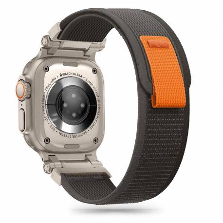 Pasek Tech-Protect Nylon Delta Na Apple Watch 4 / 5 / 6 / 7 / 8 / 9 / Se / Ultra 1 / 2 (42 / 44 / 45 / 49 Mm) - Czarno-Pomarańcz