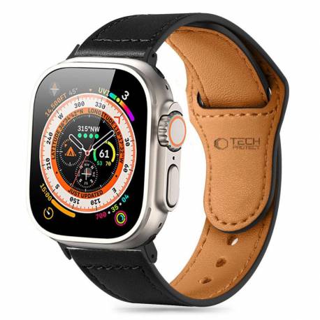 Pasek Tech-Protect Naturalfit Na Apple Watch 4 / 5 / 6 / 7 / 8 / 9 / Se / Ultra 1 / 2 (42 / 44 / 45 / 49 Mm) - Czarny