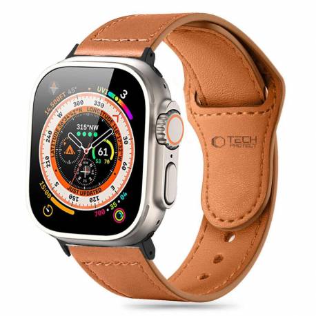 Pasek Tech-Protect Naturalfit Na Apple Watch 4 / 5 / 6 / 7 / 8 / 9 / Se / Ultra 1 / 2 (42 / 44 / 45 / 49 Mm) - Brązowy