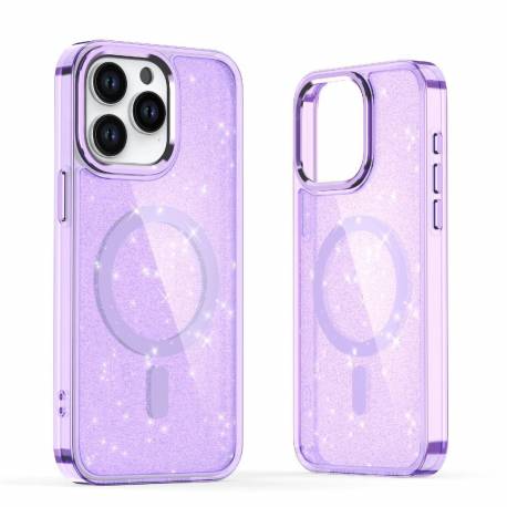 Etui Glitter Case Magsafe Na Iphone 16 Pro Max - Fioletowe Z Brokatem