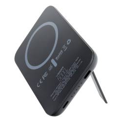 Veger Powerbank 5 000 Mah Z Ładowaniem Indukcyjnym Kompatybilny Z Magsafe Pd Qc3.0 2A 20W Magon Kick (V0553P / W0553P) Czarny