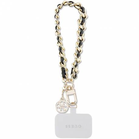 Guess Hand Strap GUOUCHSAMC4K (Saffiano Chain Strap 4G Charm / czarny)