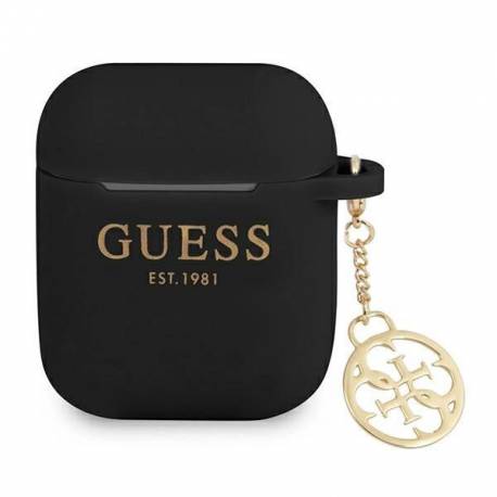 Etui Guess Silicone Charm 4G Collection Na Airpods 1/2 - Czarne