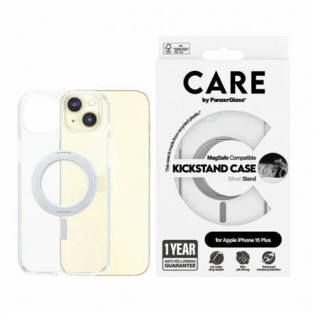 Etui Care By Panzerglass Kickstand Case Magsafe Na Iphone 15 Plus - Srebrne