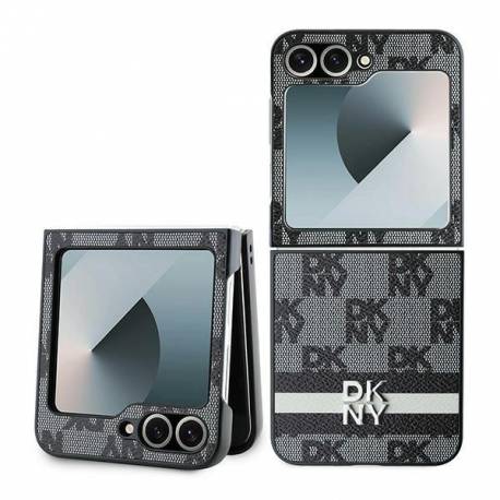 Etui Dkny Chequered Pattern Printed Stripes Na Samsung Galaxy Z Flip 6 - Czarne