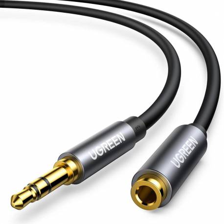 Kabel Ugreen Av118 10538 Mini Jack 3,5 Mm (Męski) / Mini Jack 3,5 Mm (Żeński) 5M - Srebrny