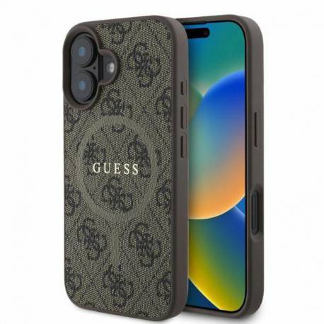 Etui Guess 4G Ring Classic Logo Magsafe Na Iphone 16 - Brązowe