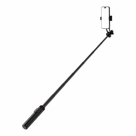 Selfie Stick Wc1Y2S Teleskopowy Tripod 1.3M Ze Stopu Aluminium Z Uchwytem Na Telefon - Czarny