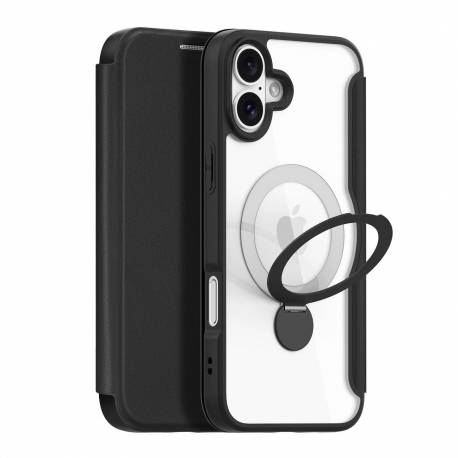 Etui Dux Ducis Skin X Pro Na Iphone 16 Z Magsafe, Klapką I Podstawką - Czarne