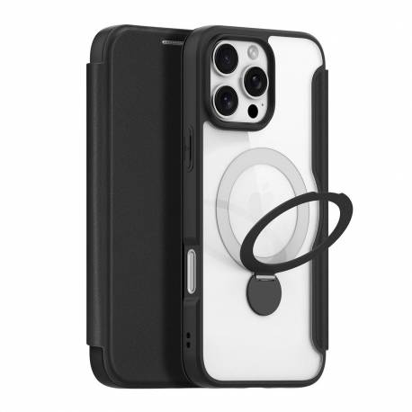 Etui Dux Ducis Skin X Pro Na Iphone 16 Pro Max Z Magsafe, Klapką I Podstawką - Czarne