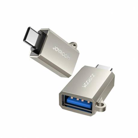 Adapter Joyroom S-H151 Usb-C (Męski) / Usb-A (Żeński) Z Oczkiem Na Smycz - Srebrny