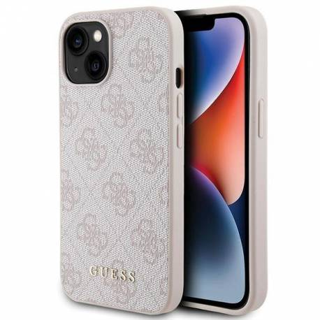 Etui Guess 4G Metal Gold Logo Na Iphone 15 Plus - Różowe