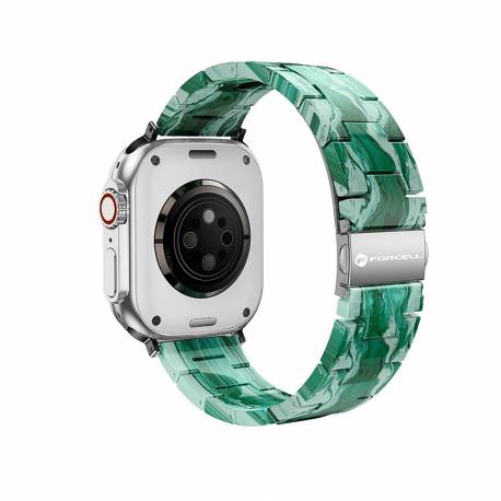 Forcell F-Design Fa04 Pasek Żywiczny Marmurkowy Do Apple Watch 38 / 40 / 41 Mm Zielony