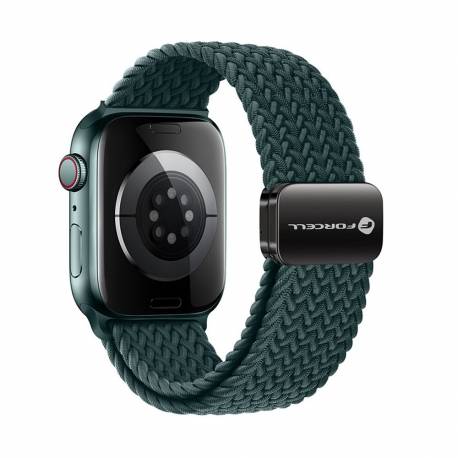 Forcell F-Design Fa02 Pasek Magnetyczny Nylonowy Do Apple Watch 38 / 40 / 41 Mm Ciemny Zielony