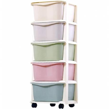 Plastikowy Regał Na Kółkach Szafka Szuflady Szafa 97 X 38 X 37 Cm Po10