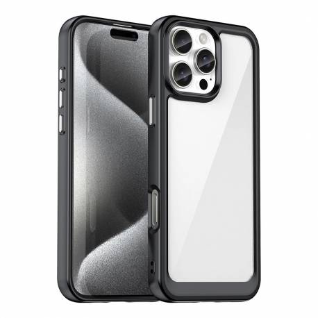 Etui Outer Space Case Z Żelową Ramką Do Iphone 16 Pro - Czarne
