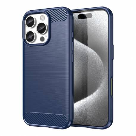 Etui Silikonowe Carbon Case Do Iphone 16 Pro - Niebieskie