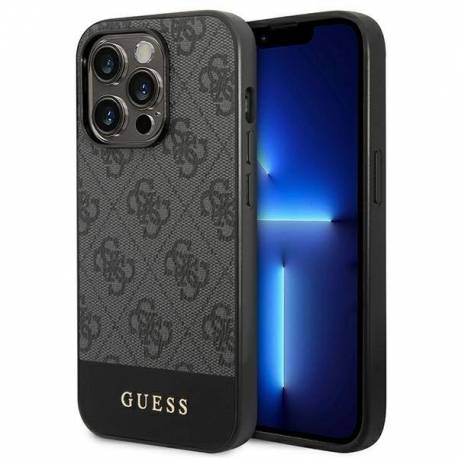 Etui Guess 4G Stripe Collection Na Iphone 14 Pro Max - Szare