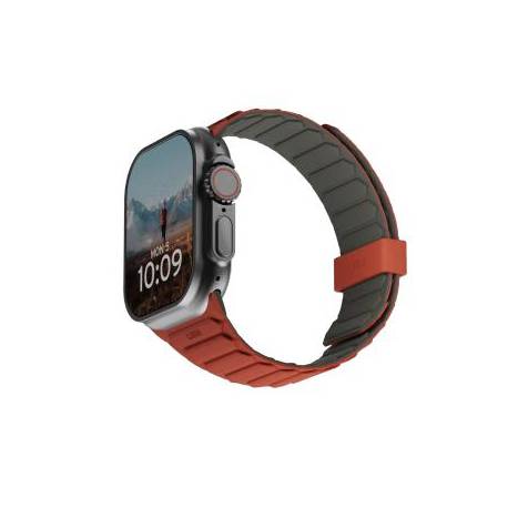 Silikonowy Dwustronny Pasek Magnetyczny Uag Pathfinder Do Apple Watch 42 / 44 / 45 / 46 / 49Mm - Szare-Pomarańczowe