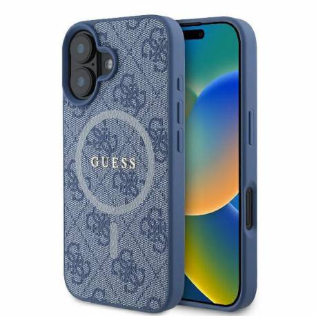 Guess Futerał Do Iphone 16 Kompatybilny Z Magsafe Guhmp16Sg4Gfrb (Pu 4G Ring Classic Logo) Niebieski