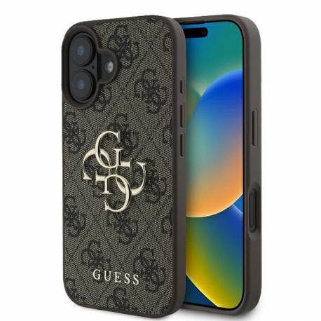 Guess Futerał Do Iphone 16 Plus Guhcp16M4Gmgbr (4G Pu Big Logo) Brązowy