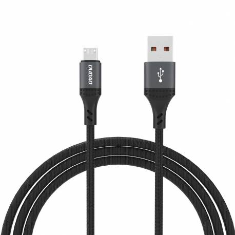 Kabel Dudao L3Sm Usb-A - Microusb 3A 1,2M Z Oplotem - Czarny