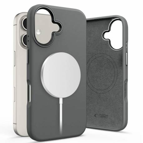 Etui Tech-Protect Silicone Pu Magsafe Na Iphone 16 - Szare