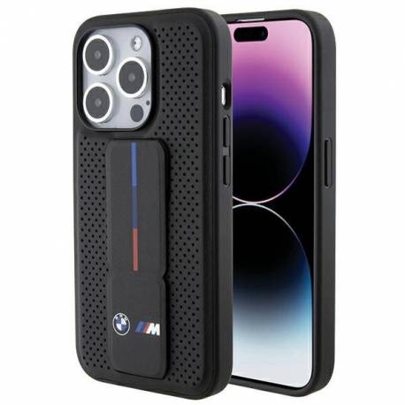 Etui Bmw Grip Stand Smooth & Perforated Na Iphone 15 Pro Max - Czarne