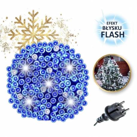 Światełka Lampki Led 500 Niebieski, Flash Biały 7781
