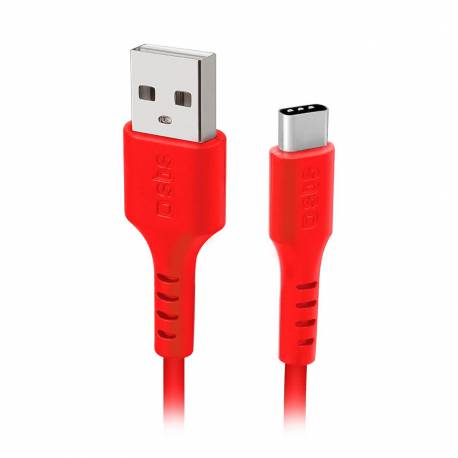 Kabel Sbs Tecablemicroc15R Usb-A - Usb-C 1,5 M - Czerwony