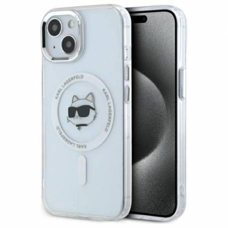 Etui Karl Lagerfeld Iml Metal Choupette Head Magsafe Na Iphone 15 Plus - Białe