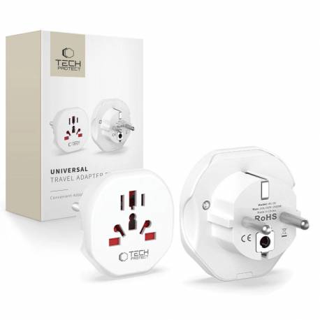 Przejściówka / Adapter Tech-Protect Universal Travel Adapter Na Eu - Biała
