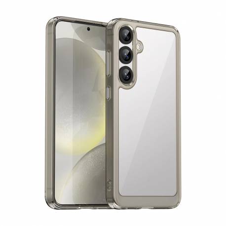 Etui Silikonowe Outer Space Case Z Żelową Ramką Do Samsung Galaxy S25+ - Przezroczysto-Czarne