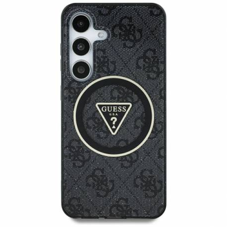 Etui Guess 4G Glitter Triangle Buttons Magsafe Do Samsung Galaxy S25 Ultra Czarny